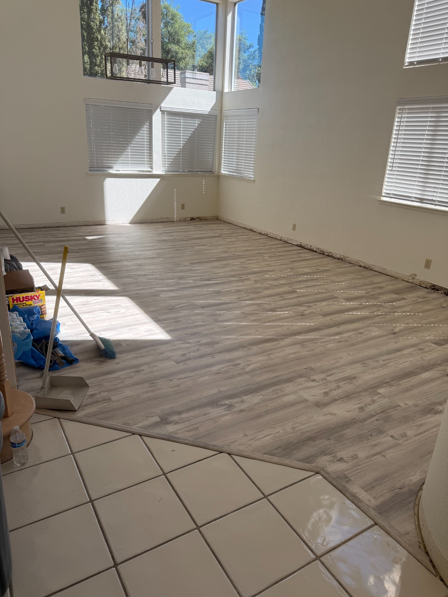 After demolition cleanout in Sacramento with debris removed and room cleared